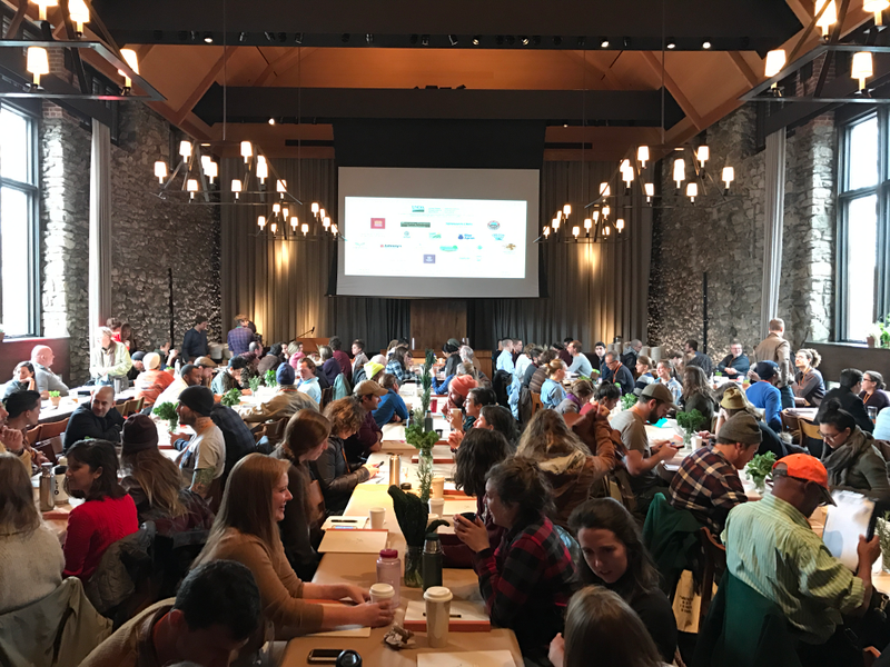 Famers getting settled at the Young Farmers Conference. Photo credit: Lucas Isakowitz